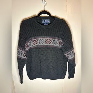 VTG NORTHEAST OUTFITTERS Men’s Grey Crew Neck Fair-Isle Style Sweater Sz Medium